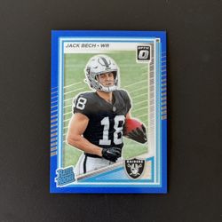 2025 Optic Jack Bech Rated Rookie Blue Glitter SSP #211 Raiders
