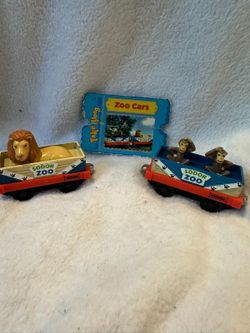 Thomas & Friends Take Along Sodor Zoo Cars Lion Monkeys Diecast Set w Car Vtg