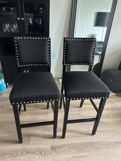 Ebeling Upholstered Counter Stool with Solid Wood Frame (Set of 2)