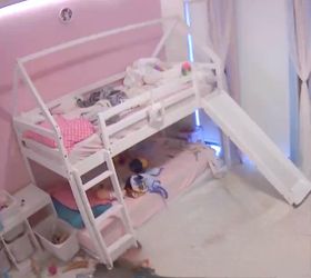 Kids House Bunk Bed with Slide – White Twin Over Twin + Top Mattress Included
