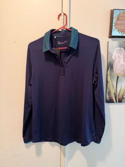 $70 Womens Size large Under Armour UA Zinger Long Sleeve Golf UPF 50+ Polo Shirt