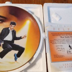 Elvis Presley Collector's Plate Serial Numbered Blue Suede Shoes King Of Rock 