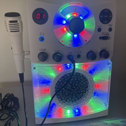 Singing Machine Bluetooth Karaoke System with LED Disco Lights CD+G USB and Microphone Karaoke Machine
