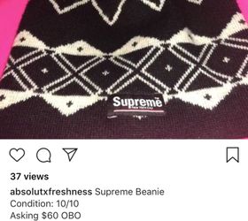 Authentic supreme beanie