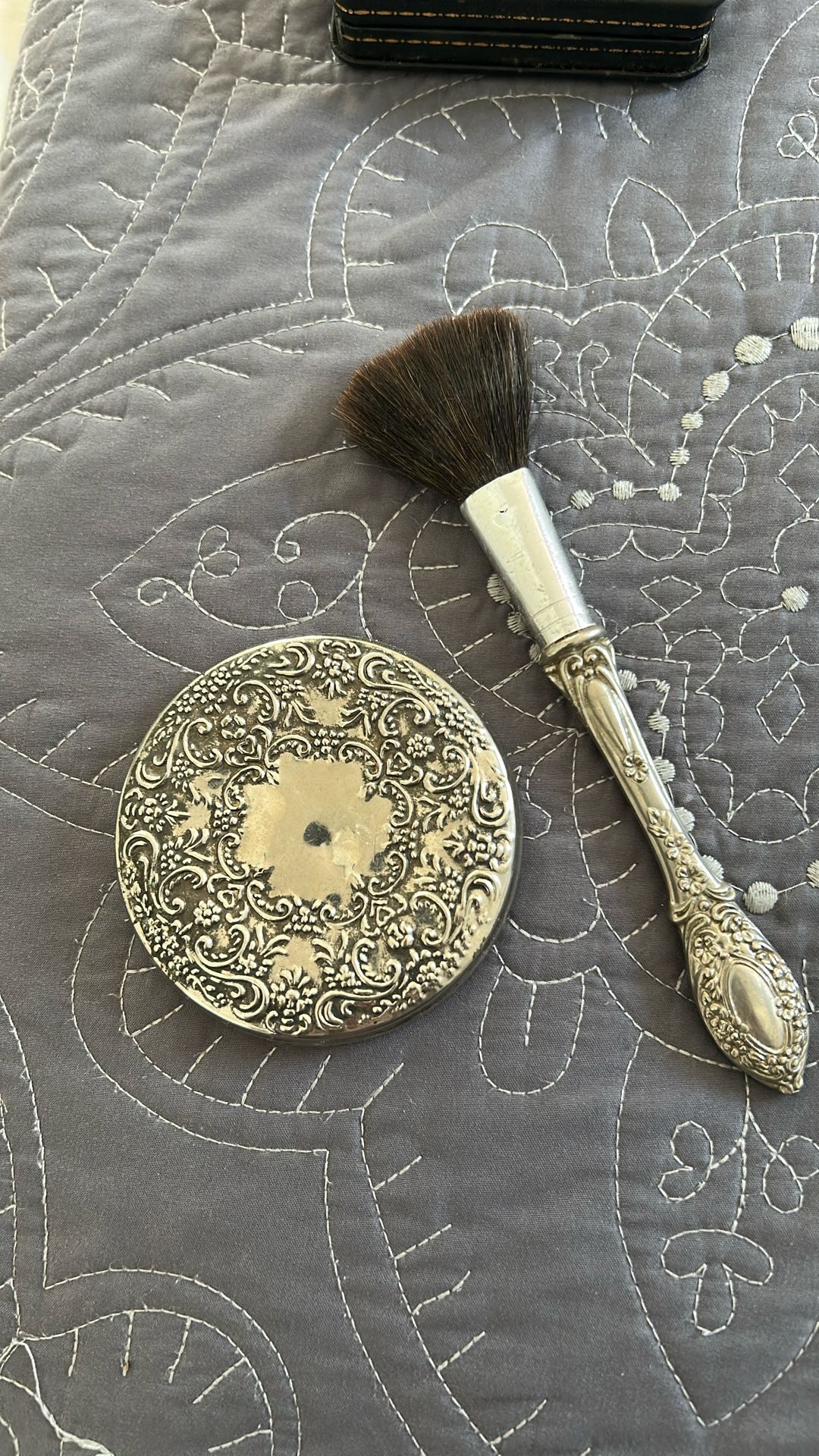Silver Mirror And Brush