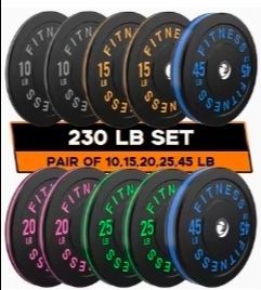 230lb Bumper Plate Set – Like New – $460