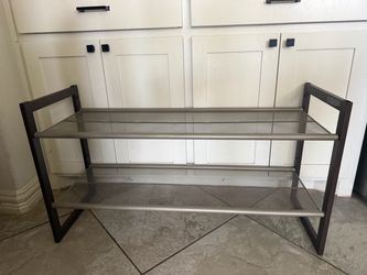 2-Tier Metal Mesh Shoe Rack Closet Organizer - Pre-Assembled