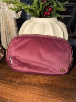 Lululemon Velour Crossbody Bag Color Wine Berry Gold