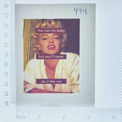 Iron On Heat Transfer  Good For T-shirts Sweaters Jackets T Shirt Design Size Is About 3x3  Marilyn Monroe. #494