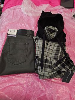 No boundales size M.pants size 30/30, Green/black