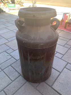 Antique Milk Can With Lid