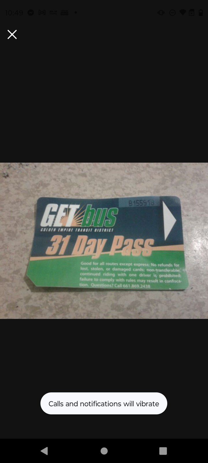 31 Day GET Bus Pass