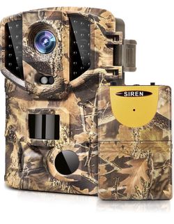 Trail Camera Wireless Alarm, 3 Infrared sensors time-Lapse and 0.2s Trigger Speed Wildlife Scouting Camera 16MP/1080P Full HD Night Vision Wildlife H