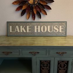 Metal Lake House Sign