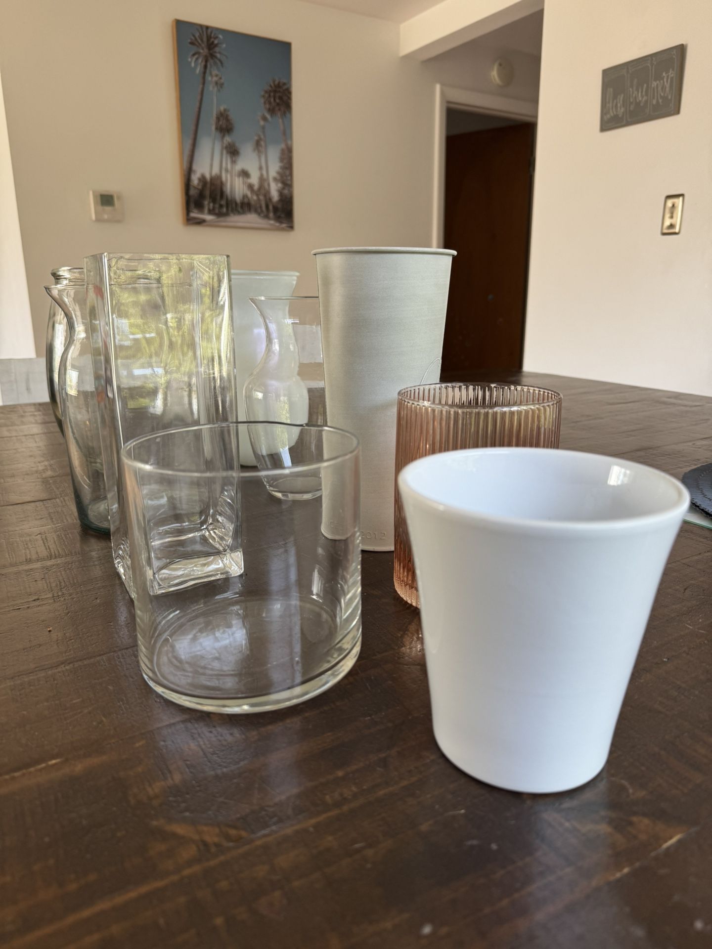 Assorted Glass & Ceramic Flower Vases