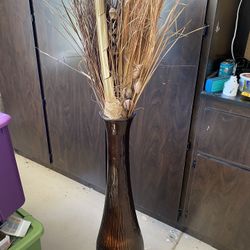 Tall glass vase