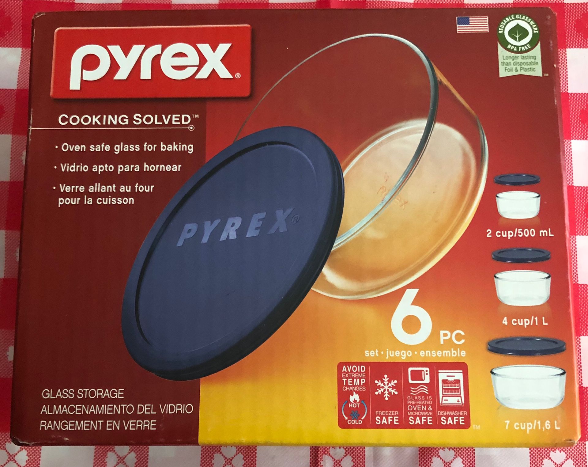 Pyrex 6pc set bowls