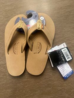 Brand New Sierra Brown Men’s Single layer Rainbow sandals - medium