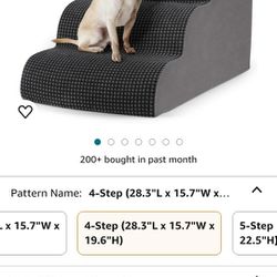 4-Brand new. Opened box for pictures only. 
I have a couple in original closed boxes if you prefStep Dog Steps for Bed and Couch High Density Foam Pet
