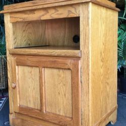 Door TV Cabinet, Swivel Top and Sliding Tray, Vintage, All Wood- 34H x 27W x 19D Vinyl Storage/ Media Center  - Excellent condition