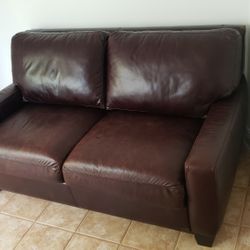 Genuine Leather Sofa bed / Sleeper with a real comfortable mattress