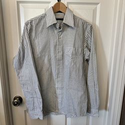 van Heuson , small, cotton/polyester, shirt, white/black, men $9.00