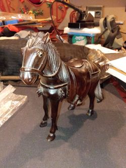 Composite vintage horse W/glass eyes.