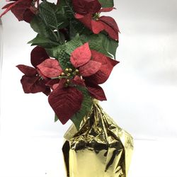 Christmas Holiday Faux Poinsettia Plant