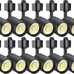 12Pack 10W Dimmable LED Track Lighting Heads H Type Replacement Fixtures Black Spotlight Ceiling