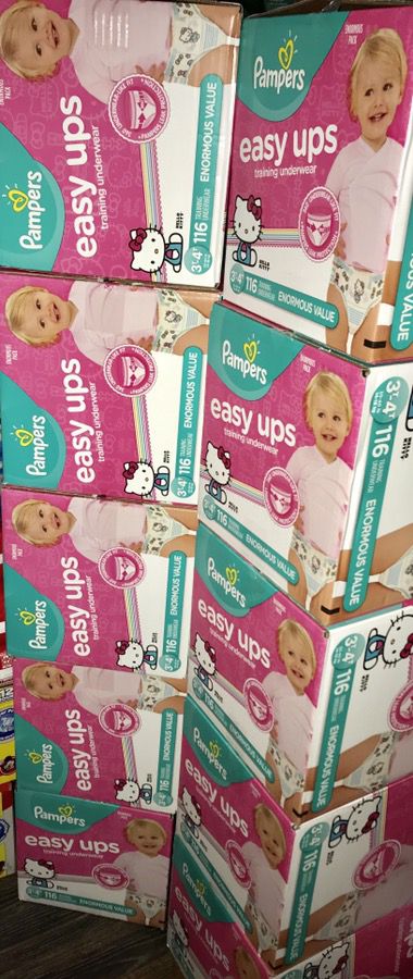 PAMPERS BRAND EASY UP HELLO KITTY TRAINING PANTS ENORMOUS BOX ‼️PLEASE READ I HAVE A 2 BOX SPECIAL FOR $50