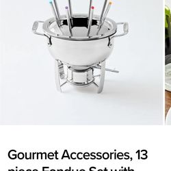 Fondue Set with Stainless Steel Pot 