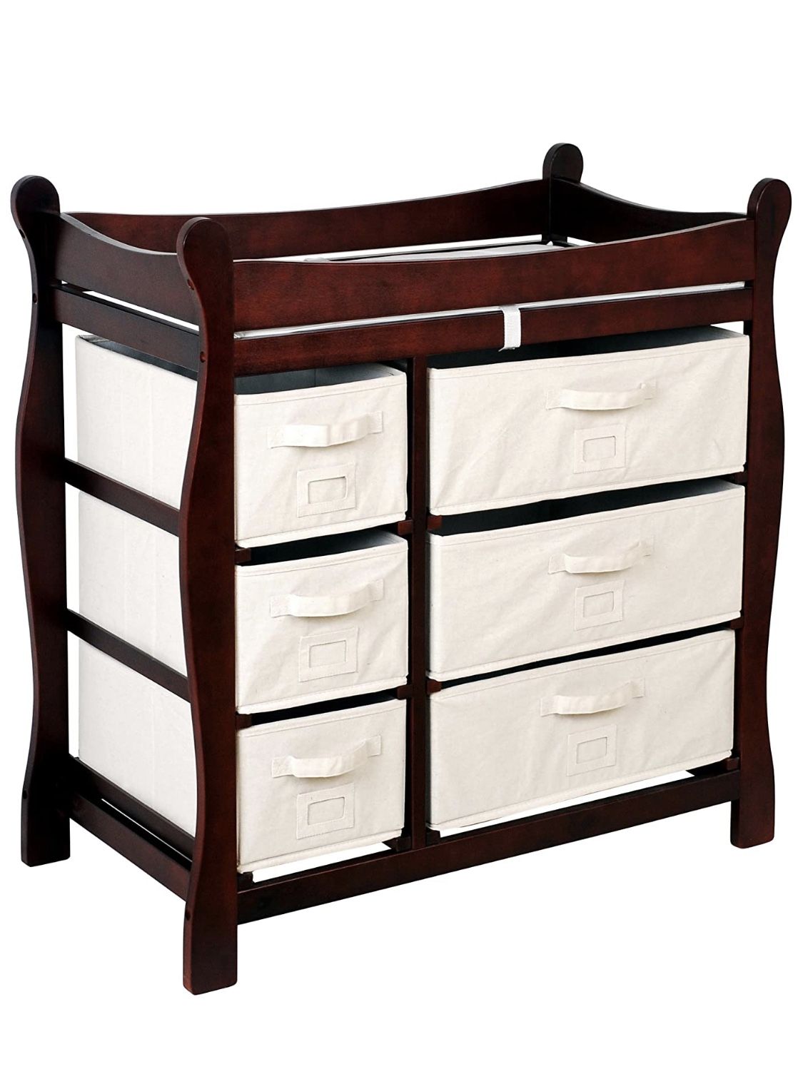 Baby changing table with 6 storage baskets