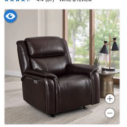 Barcalounger Bryson Leather Power Rocker Recliner with Power Adjustable Headrest