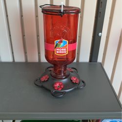 Red CB & Sons Hummingbird Feeder