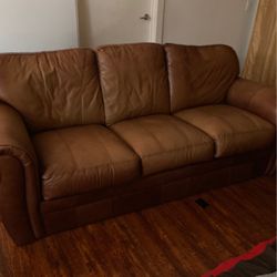 Brown Leather Couch