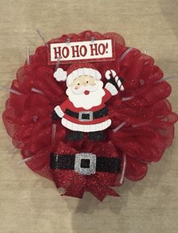 New, 20” Santa Christmas Wreath 