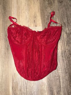 Windsor Women’s Lace Burgundy Bustier Crop Top-XS
