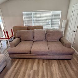 8’ Grey Couch - Feather Suffed
