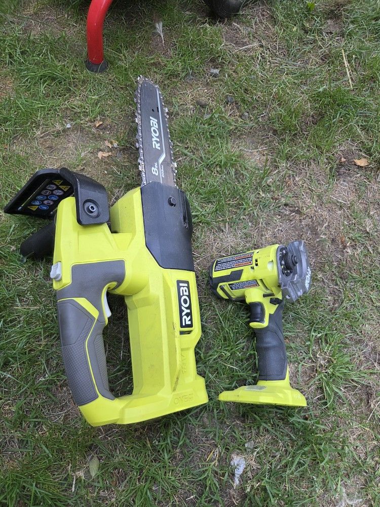 Ryobi Mini Chainsaw And Brushless Cordless Compact Cut-Off Tool