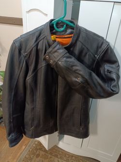 First Classic jacket XL black motorcycle leather zip out lining