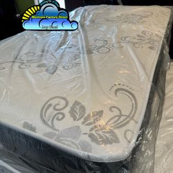 Twin Deluxe Black And White Medium Firm Mattress Colchon Individual 