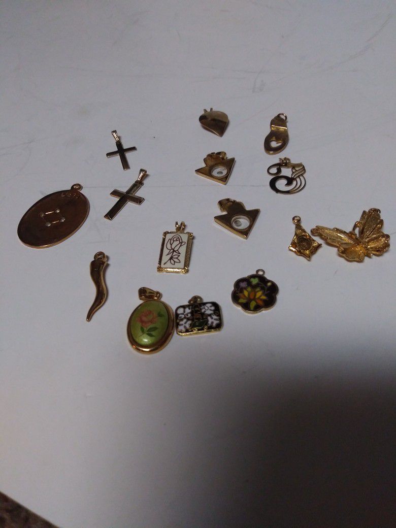 15 Gold Toned Charms