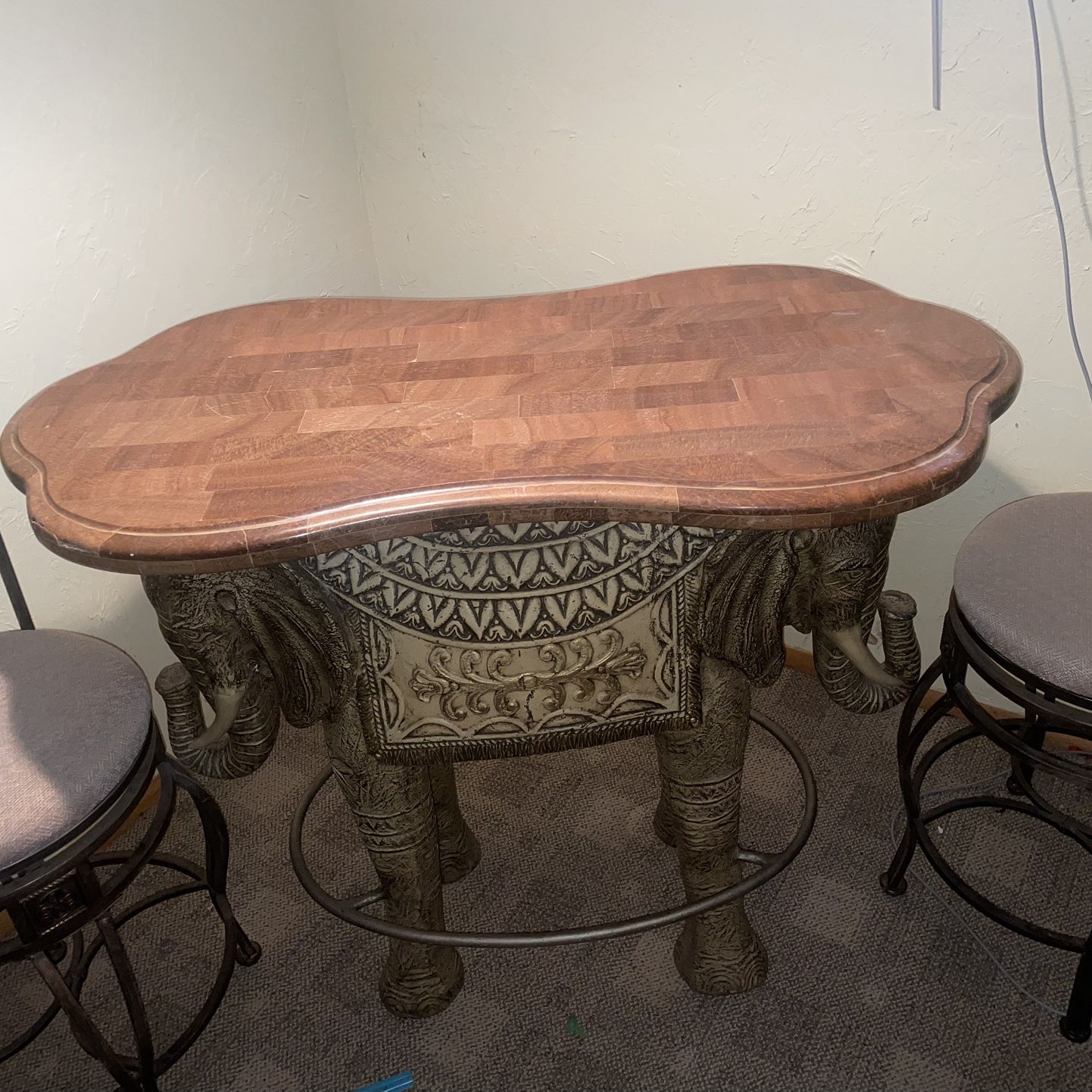 Elephant Bar Table And Two Tables 
