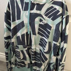 Nike Print Pattern Hoodie Size Small