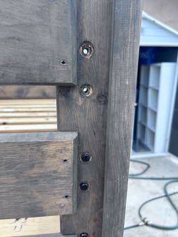 Gray Stained Wood Bunk bed