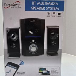 Supersonic Bluetooth Speaker System SC-1126BT 3-Piece Multimedia Speakers FM USB