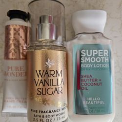 Three Pc Bath And Body Travel Size Sets. Each Set
