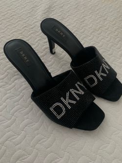 DKNY Rhinestone Heeled Mules