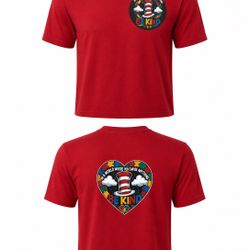 Be Kind Dr. Seuss Inspired Heart Tee – Autism Awareness Puzzle Design Front & Back Shirt