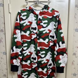 Pokemon Center Holiday Ditto Camo Onesie Pajamas Womens Size Medium